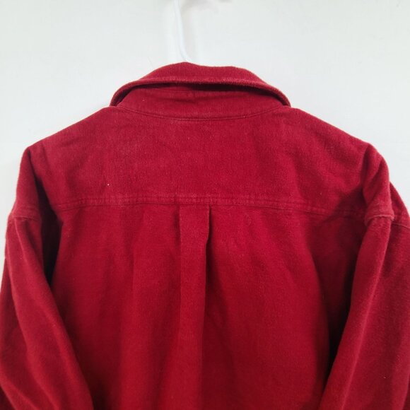 LL BEAN Red 2 Flap Pockets Flannel  Shirt Men's Size XL - Picture 5 of 6